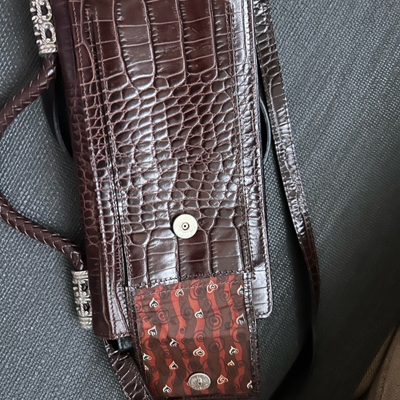 Brighton Rich Brown Embossed Wristlet with Silver Details - Picture 5 of 13